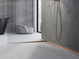 Mexen Line-B Gefälleleiste für Glas 180 cm links, gebürstetes Kupfer - 186504180L