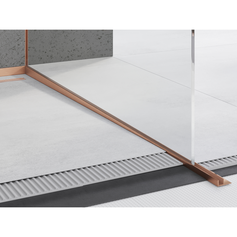 Mexen Line-B Abschlussprofil für Glas 120 cm rechts, gebürstetes Kupfer - 186504120R