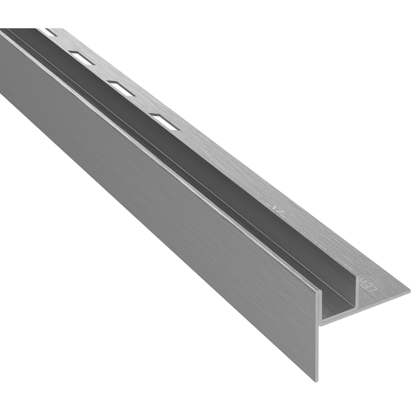 Mexen Line-B Abfallprofil für Glas 180 cm links, gebürstet Gun Gray - 186604180L