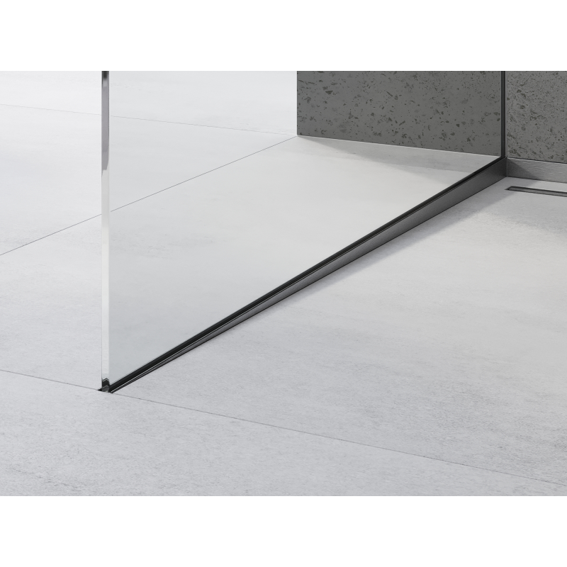 Mexen Line-B Abfallprofil für Glas 180 cm links, gebürstet Gun Gray - 186604180L