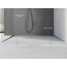 Mexen Line-B Abfallprofil für Glas 180 cm links, gebürstet Gun Gray - 186604180L