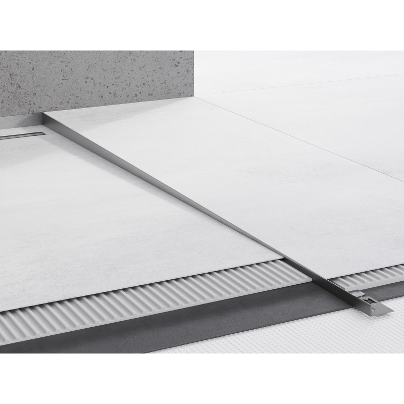 Mexen Line-B Boden-Abschlussleiste 120 cm rechts, Gun Grey gebürstet - 186601120R