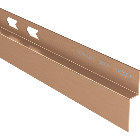 Mexen Line-B Wandabschlussschiene 180 cm links, gebürstetes Kupfer - 186502180L