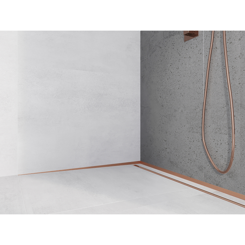 Mexen Line-B Wandabschlussschiene 180 cm links, gebürstetes Kupfer - 186502180L