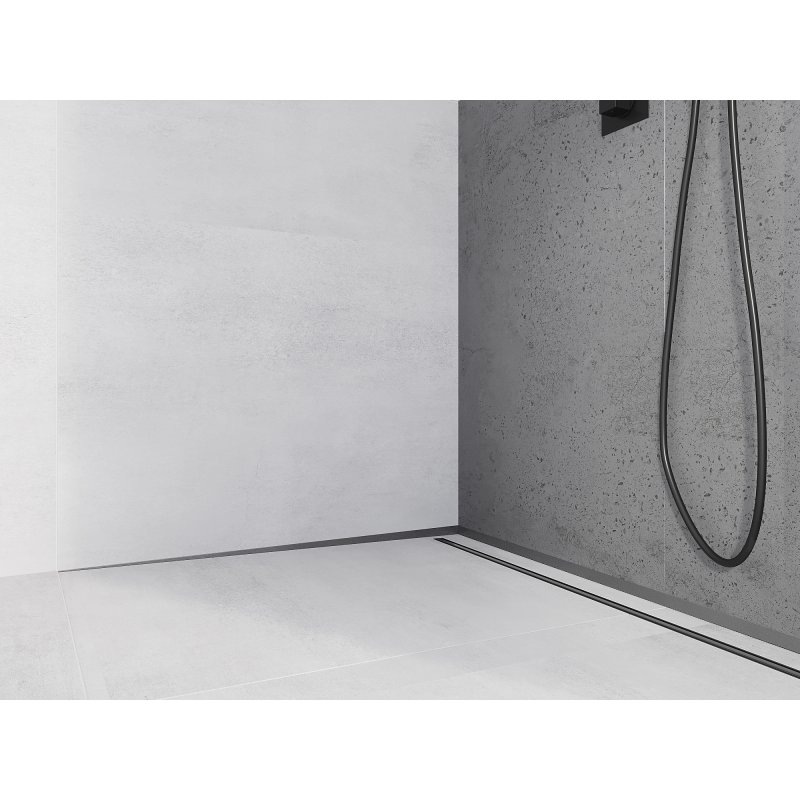 Mexen Line-B Wandseitige Gefälleleiste 120 cm links, gun gray gebürstet - 186602120L