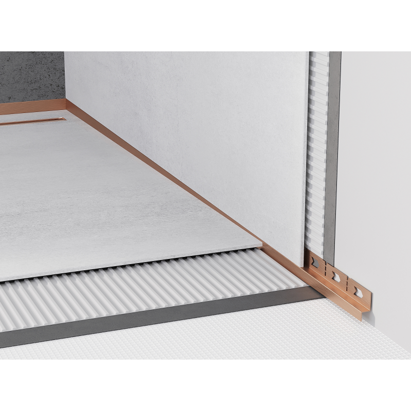Mexen Line-B Wandnahe Gefällleiste 120 cm rechts, gebürstetes Kupfer - 186502120R