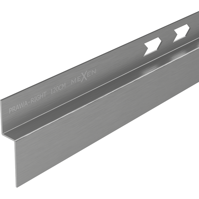 Mexen Line-B Wandabschlussleiste 120 cm rechts, gebürstetes Gun Gray - 186602120R