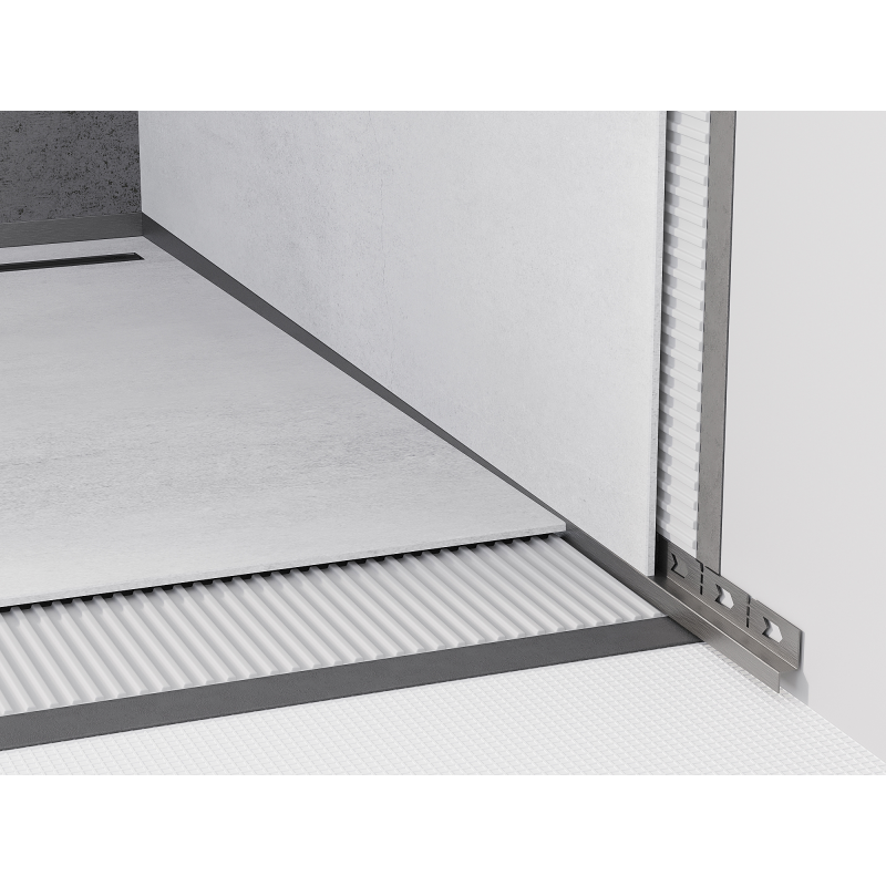 Mexen Line-B Wandabschlussleiste 120 cm rechts, gebürstetes Gun Gray - 186602120R