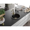 Mexen Diego Granitspüle 1-Becken mit Küchenarmatur Duero, schwarz - 6512-77-671600-50