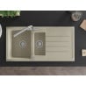 Mexen Andres Granitspüle 1,5-Becken mit Abtropffläche und Küchenarmatur Duero, beige - 6515-69-671600-00