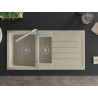 Mexen Andres Granitspüle 1,5-beckig mit Abtropffläche und Küchenarmatur Duero, beige - 6515-69-671600-00