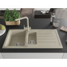 Mexen Andres Granitspüle 1,5-beckig mit Abtropffläche und Küchenarmatur Duero, beige - 6515-69-671600-69