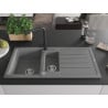 Mexen Andres Granitspüle 1,5-Becken mit Abtropffläche und Küchenarmatur Duero, Grau - 6515-71-671600-70