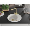 Mexen Kevin Granitspüle 1-Becken mit Abtropffläche und Küchenarmatur Duero, weiß - 6517-20-671600-50