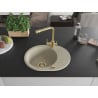 Mexen Kevin Granitspüle 1-beckig mit Abtropffläche und Küchenarmatur Duero, beige - 6517-69-671600-50