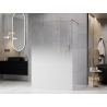 Mexen Kioto freistehende Duschwand 130 x 200 cm, Ombre Weiß 8 mm, gebürstetes Gold - 800-130-002-55-86