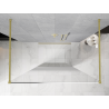 Mexen Kioto freistehende Duschwand 130 x 200 cm, Ombre Weiß 8 mm, gebürstetes Gold - 800-130-002-55-86
