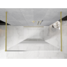 Mexen Kioto freistehende Duschwand 140 x 200 cm, weißes Ombre 8 mm, gebürstetes Gold - 800-140-002-55-86
