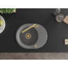 Mexen Kevin Granitspüle 1-Kammer mit Abtropffläche und Küchenarmatur Duero, grau - 6517-71-671600-50