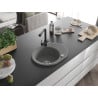 Mexen Kevin Granitspüle 1-Becken mit Abtropffläche und Küchenarmatur Duero, grau - 6517-71-671600-70
