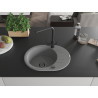Mexen Kevin Granitspüle 1-becken mit Abtropffläche und Küchenarmatur Duero, grau - 6517-71-671600-70-B