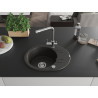 Mexen Kevin Granitspüle 1-beckig mit Abtropffläche und Küchenarmatur Duero, schwarz/gold metallic - 6517-75-671600-00