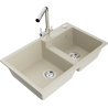 Mexen Tomas Granitspüle 2-Kammer mit Küchenarmatur Duero, beige - 6516-69-671600-00