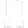 Mexen Lunar L Duschwand Walk-in rechts 100 x 200 cm, transparent 8 mm, gebürstetes Gun Gray - 830L-100-000-66-00-P