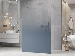 Mexen Kioto freistehende Duschwand 110 x 200 cm, ombre blau 8 mm, Chrom - 800-110-002-01-46