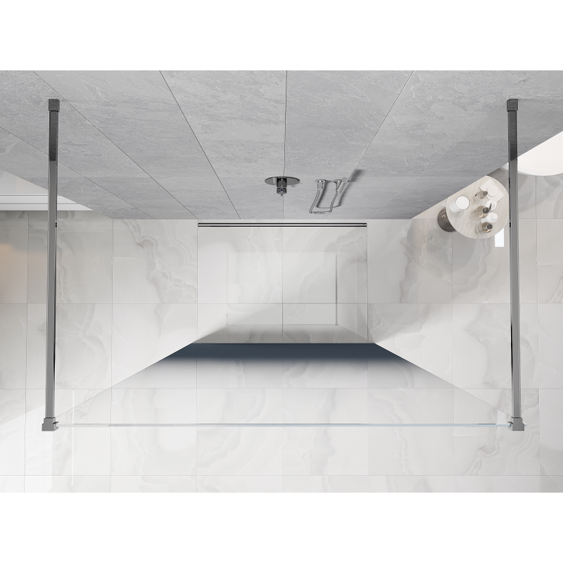 Mexen Kioto freistehende Duschwand 110 x 200 cm, ombre blau 8 mm, Chrom - 800-110-002-01-46
