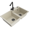 Mexen Tomas Granitspüle 2-Kammern mit Küchenarmatur Duero, beige - 6516-69-671600-70