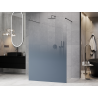 Mexen Kioto Freistehende Duschwand 130 x 200 cm, blaues Ombre, 8 mm, gebürstetes Gun Gray - 800-130-002-66-46