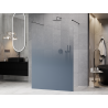 Mexen Kioto Freistehende Duschwand 150 x 200 cm, Ombre Blau 8 mm, Gebürstetes Gun Gray - 800-150-002-66-46