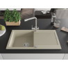 Mexen Leo Granitspüle mit 1 Becken, Abtropffläche und Küchenarmatur Duero, beige - 6501-69-671600-00
