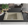 Mexen Elias Granitspüle mit 1 Becken mit Abtropffläche und Küchenarmatur Duero, beige - 6511-69-671600-69