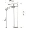 Mexen Libra hoher, schwarzer Waschtischarmatur - 745110-70
