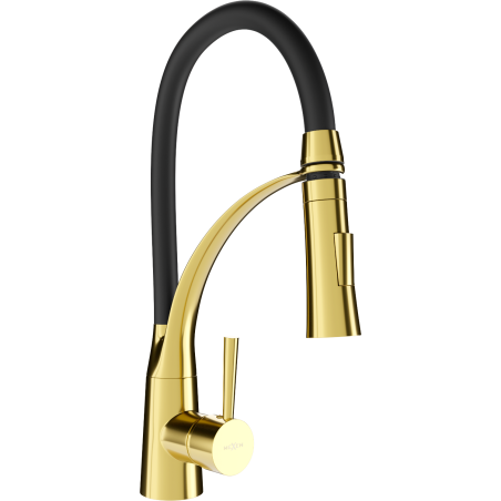 Mexen Aster Küchenarmatur, gold/schwarz - 73450-57