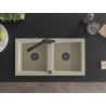 Mexen Mario Granitspüle 2-Kammer mit Küchenarmatur Duero, beige - 6504-69-671600-70
