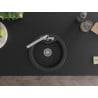 Mexen Diego Granitspüle 1-beckig mit Küchenarmatur Duero, schwarz/silber metallic - 6512-73-671600-00