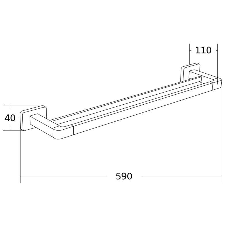 Mexen Asis doppelte Handtuchhalter, Chrom - 7017625-00