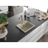 Mexen Milo Granitspüle 1-Becken mit Küchenarmatur Duero, Beige - 6505-69-671600-50
