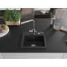 Mexen Milo Granitspüle 1-becken mit Küchenarmatur Duero, schwarz/silber metallic - 6505-73-671600-00