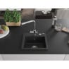 Mexen Milo Granitspüle 1-Becken mit Küchenarmatur Duero, schwarz/silbermetallisch - 6505-73-671600-00