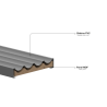 Mexen Strito 01 Strio 01 geriffelte Wandpaneele 280 x 14,5 cm (2Stk), schwarz - S120-280-01-311