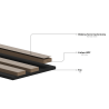 Mexen Lam-SF 02 Akustische Wandpaneele 280 x 30 cm, Filz 9 mm, technisches Furnier, Eiche Classic - S106-280-02-041