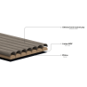 Mexen Ovalo 03 elastische, gerillte Wandpaneele 280 x 36 cm, technisches Furnier, Natürliche Eiche - S130-280-03-042