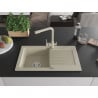 Mexen Pablo Granitspüle 1-Becken mit Abtropffläche und Küchenarmatur Duero, beige - 6510-69-671600-69