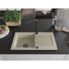 Mexen Pablo Granitspüle 1-becken mit Abtropffläche und Küchenarmatur Duero, beige - 6510-69-671600-70