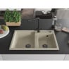 Mexen Tomas Granitspüle 2-Kammern mit Küchenarmatur Duero, beige - 6516-69-671600-70