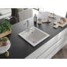 Mexen Vito Granitspüle 1-Becken mit Küchenarmatur Duero, weiß - 6503-20-671600-00